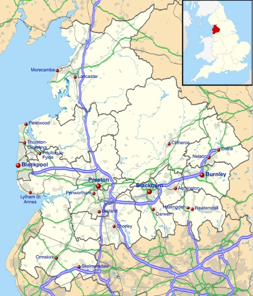 Lancashire is no small county. Image credit: Ordnance Survey / Wikimedia Commons